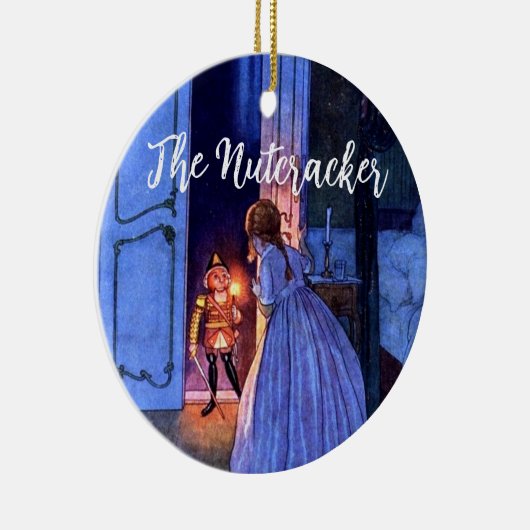 ヴィンテージの絵画くるみパーソナライズされた割り セラミックオーナメント (右)