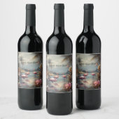 ヴィンテージの絵画フラミンゴのカスタマイズ ワインラベル (ボトル)