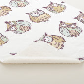 ヴィンテージの継ぎ目のないかわいいフクロウの模様 シェルパブランケット (3/4)