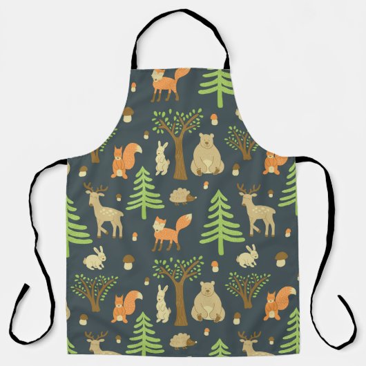 ヴィンテージの継ぎ目のないパターンに熊のかわいいイメージが描かれています。 エプロン (正面)