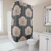ヴィンテージの継ぎ目のないピンクの花模様。アート番号 シャワーカーテン (インサイチュ)