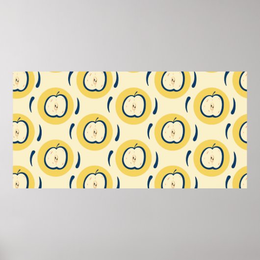 ヴィンテージの継ぎ目のないリンゴの模様。  ポスター (正面)