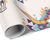 ヴィンテージの継ぎ目のない模様とブルスカルan ラッピングペーパー (ロールコーナー)