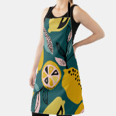 ヴィンテージの継ぎ目のない模様（黄レモン、枝） エプロン (インサイチュ)