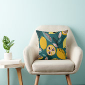 ヴィンテージの継ぎ目のない模様（黄レモン、枝） クッション (椅子)