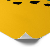 ヴィンテージの継ぎ目のない模様(黄レモン、枝) ポスター (角)