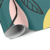 ヴィンテージの継ぎ目のない模様（黄レモン、枝） ラッピングペーパー (ロールコーナー)