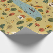 ヴィンテージの継ぎ目のない秋林地図 ラッピングペーパー (角)