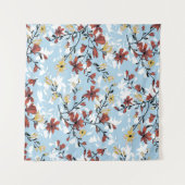 ヴィンテージの継ぎ目のない花模様。シンプルフローラ タペストリー (正面(横))