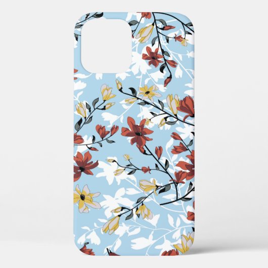 ヴィンテージの継ぎ目のない花模様。シンプルフローラ Case-Mate iPhoneケース (裏面)