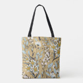 ヴィンテージの継ぎ目のない黒い黒い黒人の花柄 トートバッグ (裏面)