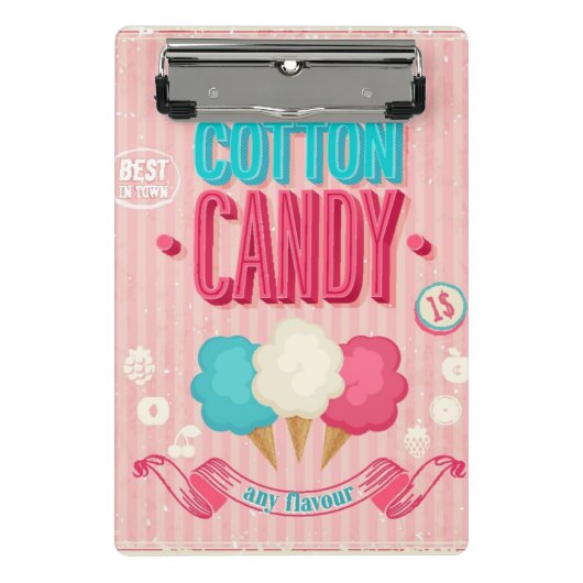 ヴィンテージの綿菓子ポスター ミニクリップボード (正面)