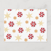 ヴィンテージの緑と赤のクリスマス家族の写真 ポストカード (裏面)