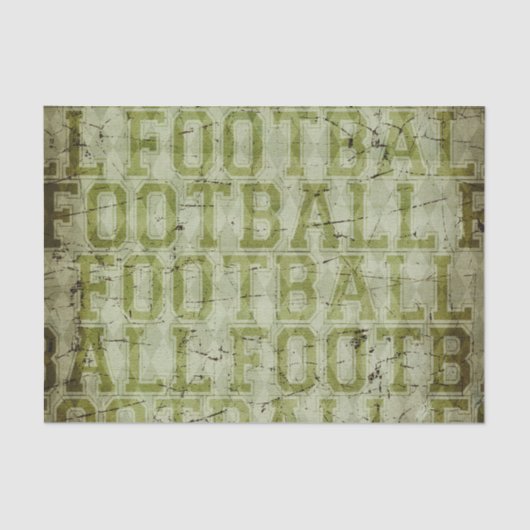 ヴィンテージの緑のグランジなフットボール 薄葉紙 (正面)