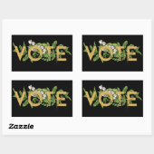 ヴィンテージの緑のフローラエレガントのフェミニン投票 長方形シール (シート)