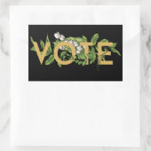 ヴィンテージの緑のフローラエレガントのフェミニン投票 長方形シール (バッグ)