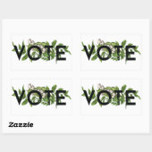 ヴィンテージの緑のフローラエレガントのフェミニン投票 長方形シール (シート)