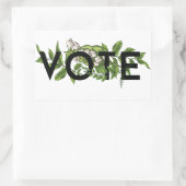 ヴィンテージの緑のフローラエレガントのフェミニン投票 長方形シール (バッグ)