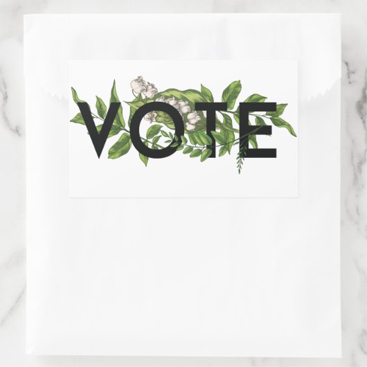 ヴィンテージの緑のフローラエレガントのフェミニン投票 長方形シール (バッグ)