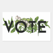 ヴィンテージの緑のフローラエレガントのフェミニン投票 長方形シール (正面)