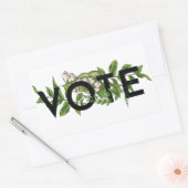 ヴィンテージの緑のフローラエレガントのフェミニン投票 長方形シール (封筒)
