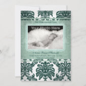 ヴィンテージの緑のベビーの写真の発表 案内状 (正面)