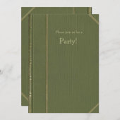 ヴィンテージの緑の本の招待状 招待状 (正面/裏面)