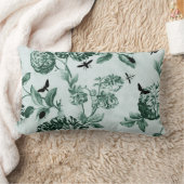 ヴィンテージの緑の植物及び虫IIの花柄Toile ランバークッション (ブランケット)