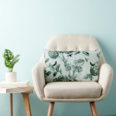 ヴィンテージの緑の植物及び虫IIの花柄Toile ランバークッション (椅子)