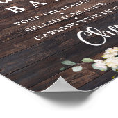 ヴィンテージの緑の白いフローラミモサバー徴候 ポスター (角)