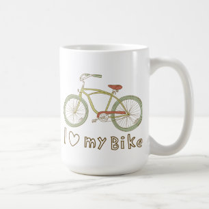 ヴィンテージの緑の自転車I愛私のバイクのマグ コーヒーマグカップ