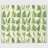 ヴィンテージの緑の葉が多い植物 ラッピングペーパー (フラット)