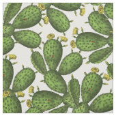 ヴィンテージの緑の黄色い花のサボテンパターン ファブリック (見本)