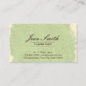 ヴィンテージの緑バラの花屋の名刺 名刺 (正面)