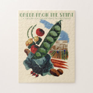 ヴィンテージの緑地帯のパズル ジグソーパズル