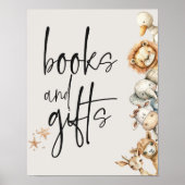 ヴィンテージの緑豊かな動物の赤ちゃんシャワー本の贈り物 ポスター (正面)