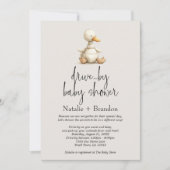 ヴィンテージの緑豊かな子供部屋動物の車で赤ちゃんシャワー 招待状 (正面)