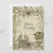 ヴィンテージの緑青のユニコーンの結婚式招待状 招待状 (裏面)