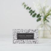 ヴィンテージの線画の名刺のテンプレート 名刺 (スタンド正面)