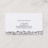 ヴィンテージの線画の名刺のテンプレート 名刺 (裏面)