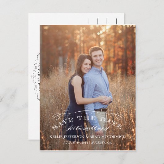 ヴィンテージの繁栄Save the Date Post Card 案内ポストカード (正面/裏面)