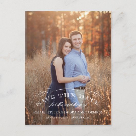 ヴィンテージの繁栄Save the Date Post Card 案内ポストカード (正面)