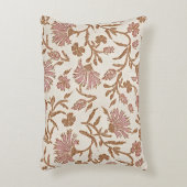 ヴィンテージの繊細なメイブの花と複雑な葉 アクセントクッション (正面(垂直))