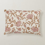 ヴィンテージの繊細なメイブの花と複雑な葉 アクセントクッション (裏面)