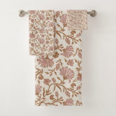 ヴィンテージの繊細なメイブの花と複雑な葉 バスタオルセット (インサイチュ)