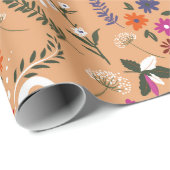 ヴィンテージの繊細な小さな花で白い白鳥と ラッピングペーパー (ロールコーナー)
