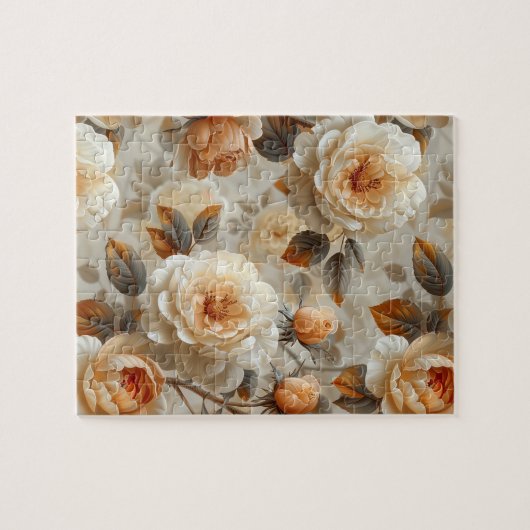 ヴィンテージの繊細な花のパターン。 ジグソーパズル (横)