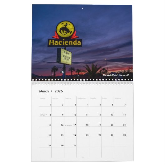 ヴィンテージの署名写真の予定表 カレンダー (3月 2026)