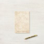 ヴィンテージの羊皮紙のアンティークによって老化させるペーパー素朴な名前 ポストイット (デスク上)