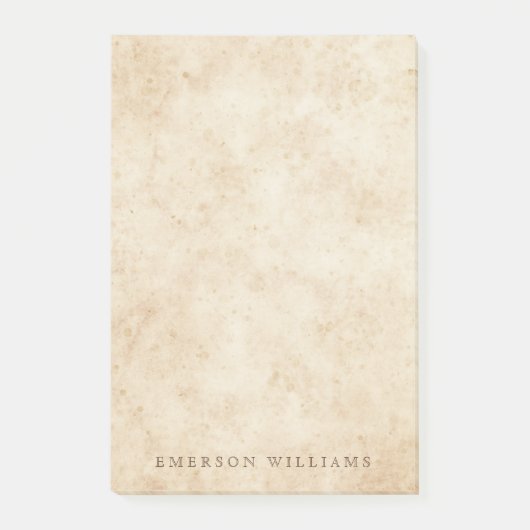 ヴィンテージの羊皮紙のアンティークによって老化させるペーパー素朴な名前 ポストイット (正面)